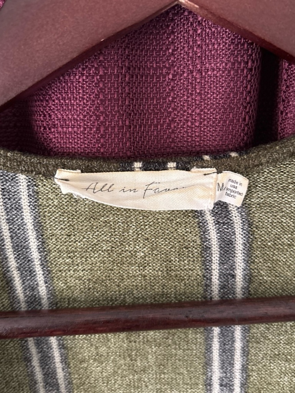 All in Favor Olive Stripe Women's Coat